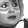 Sandra San Lucas en escena de obra teatral La iguana, el tucán y el delfín desaparecido, de La Carpa de la Luna, en Guayaquil, Ecuador.