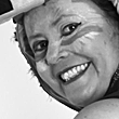 Sandra San Lucas en escena de obra teatral La iguana, el tucán y el delfín desaparecido, de La Carpa de la Luna, en Guayaquil, Ecuador.