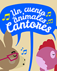 Poster de la obra infantil en donde una rana, garza, zorra, osito y leopardo se ponen a cantar cerca del agua. Información para la web sanlucascultura.com